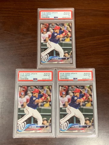 (3) 2018 Topps Update Juan Soto PSA 10