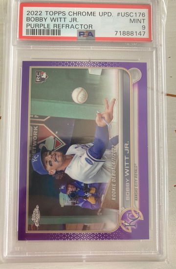 2022 Topps Chrome Update Bobby Witt Jr. Purple Refractor PSA 9