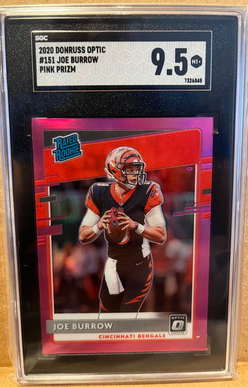 2020 Panini Optic Joe Burrow Pink SGC 9.5 #151
