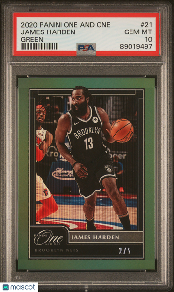 2020 Panini One And One James Harden #21 Green /5 PSA 10