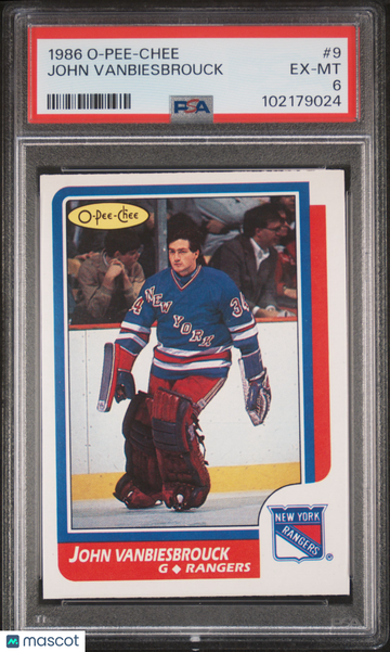 1986 John Vanbiesbrouck #9 Rookie PSA 6