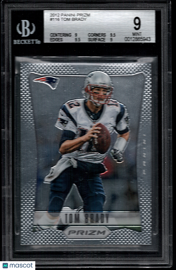 2012 Panini Prizm Tom Brady #116 Base Set BGS 9