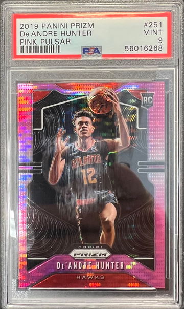 2019 Panini Prizm De’Andre Hunter 251 Pink Pulsar #/42!! SSP. PSA 9. RC. Rookie. 