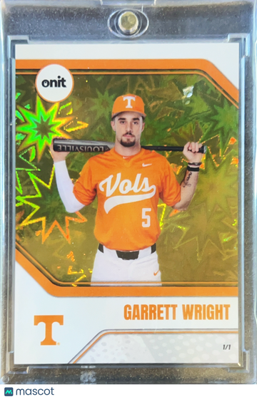 2026 ONIT Tennessee Baseball Garrett Wright #B-19 Gold Star Burst /1