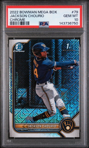 2022 Bowman Mega Box Chrome Prospect Jackson Chourio #BCP79 PSA 10