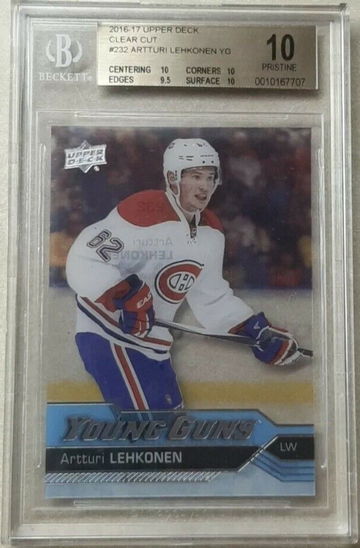 2016-17 Upper Deck Artturi Lehkonen Young Guns Clear cut Rookie Canadiens BGS 10