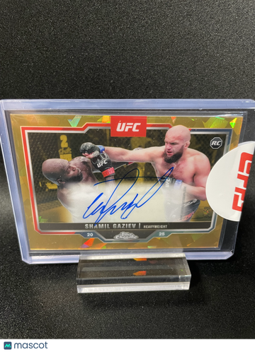 2025 Topps Chrome UFC Gold Shimmer RC Autograph Shamil Gaziev #CRA-SG Trading Card