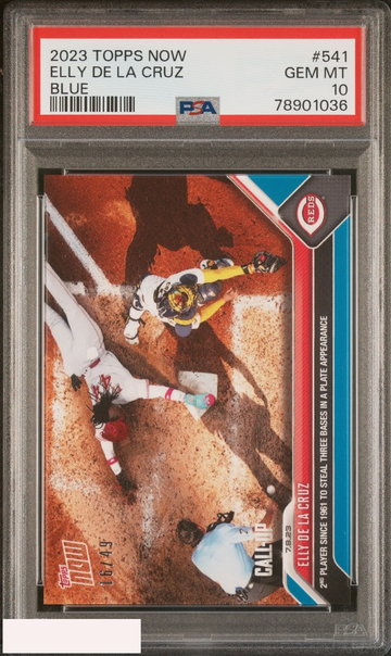2023 TOPPS NOW ELLY DE LA CRUZ #541 BLUE 16 OF 45 ROOKIE CARD PSA 10 GEM MT