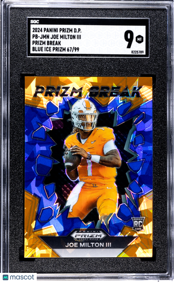 2024 Panini Prizm Draft Picks Joe Milton III #PB-JMN Break Blue Ice 99 SGC 9