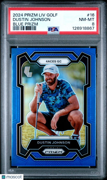 2024 Panini Prizm LIV Golf Dustin Johnson #16 Blue PSA 8
