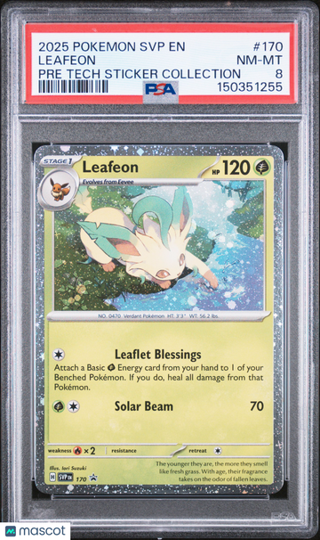 2025 Pokemon SVP EN-SV Black Star Promo Leafeon Pre Tech Sticker Collection PSA 8 #170