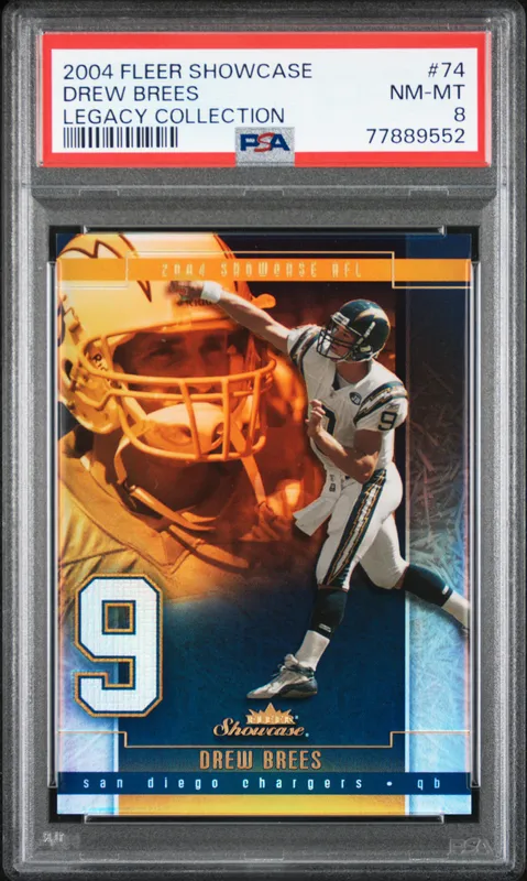 Drew Brees 2004 Fleer Showcase Legacy Collection #74 LOW POP Rare - /125 - PSA 8