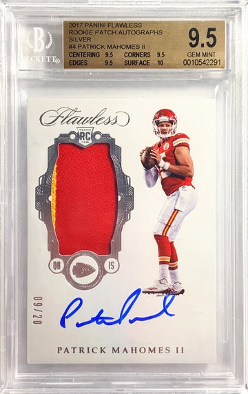 Patrick Mahomes Flawless RPA Silver /20 BGS 9.5/10