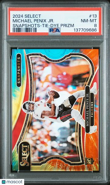 2024 Panini Select Snapshots Michael Penix JR. #13 Tie Dye Prizm PSA 8