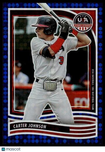 2024 Panini Stars & Stripes USA Baseball Carter Johnson #77 Blue SN