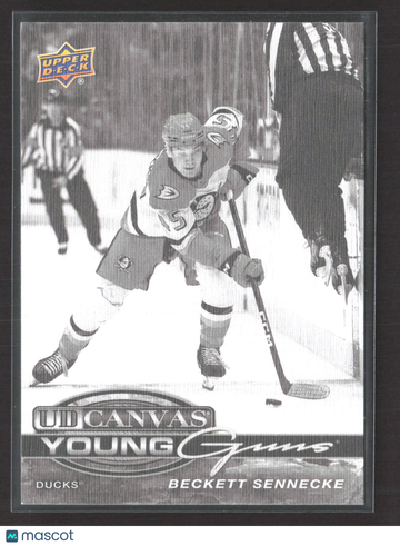 2026 Upper Deck UD Canvas Young Guns Black & White Anaheim Ducks Beckett Sennecke #C-368 Excellent