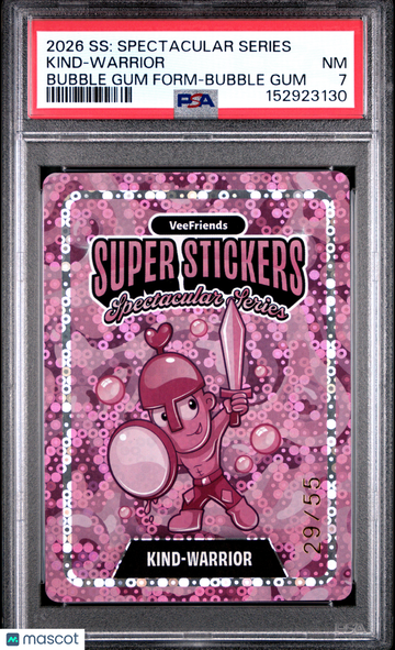2026 Veefriends Super Stickers Spectacular Series Kind-Warrior 29/55 PSA 7