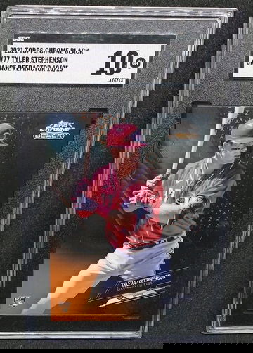 Tyler Stephenson 2021 Topps Chrome Black Orange Refractor RC 10/25 SGC 10 POP 1