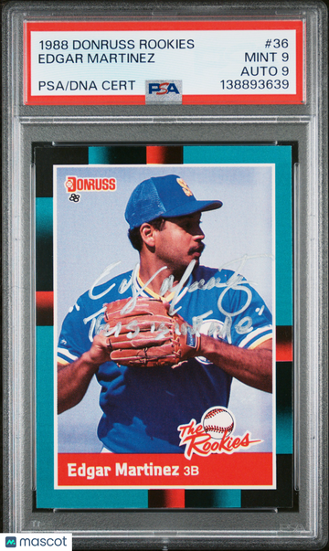 Edgar Martinez 1988 Donruss Rookies #36 Rookie PSA 9.