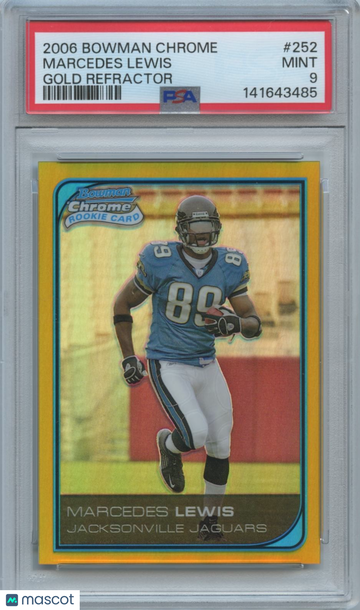 2006 Bowman Chrome Marcedes Lewis #252 Gold Refractor Rookie PSA 9