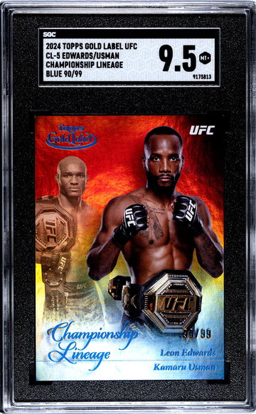 2024 Topps Gold Label Championship Lineage Blue Edwards/Usman #CL-5 /99 SGC 9.5