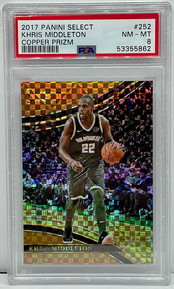 2017 Select Khris Middleton Copper /49 PSA 8