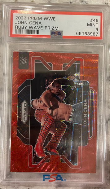 2022 Panini Prizm WWE The Rock Cracked Ice PSA 9 Mint