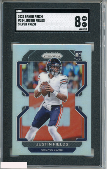 2021 PANINI PRIZM JUSTIN FIELDS #334 SILVER PRIZM ROOKIE RC SGC 8 NM-MT