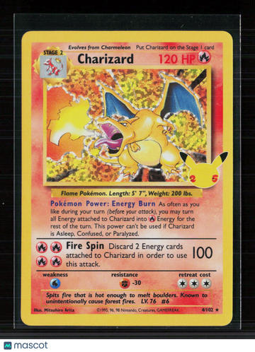 2021 Celebrations Charizard Holo Rare #4/102