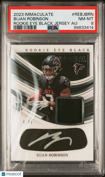 2023 Panini Immaculate Collection Immaculate Rookie Eye Black Bijan Robinson #REBJBRN /99 PSA 8