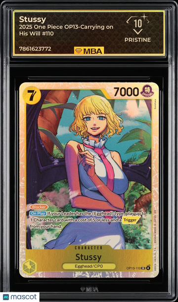 2025 One Piece OP13-Carrying on His Will Stussy 10.5 MBA 10 #110