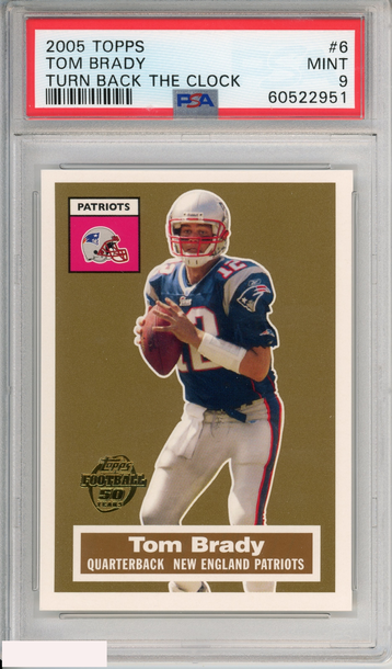 2005 TOPPS TOM BRADY #6 TURN BACK THE CLOCK NEW ENGLAND PATRIOTS PSA 9 MINT