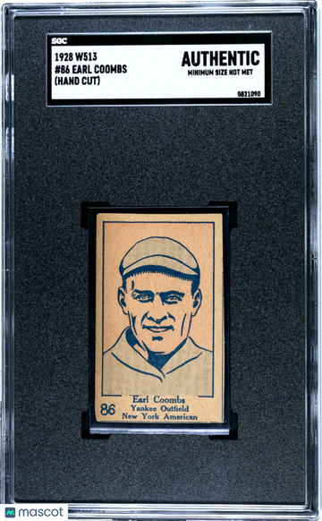 1928 W513 (W513) Earl Coombs #86 SGC A