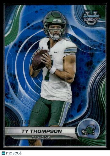 2024 Bowman University Best Ty Thompson #61 Blue Refractor /149 SN
