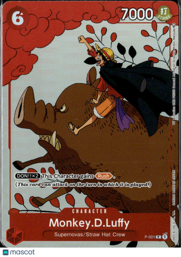 2022 Bandai One Piece Card Game Promo Monkey.D.Luffy Standard P-001 Promo