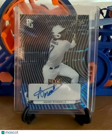 2023 Leaf Perfect Game National Showcase - Metal Auto Blue Wave Akhil Nimmala #MA-AN1