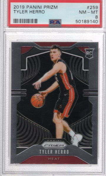 2019 Panini Prizm Tyler Herro Heat RC PSA 8 NM-MT