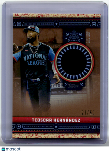 Teoscar Hernández 2024 Topps Baseball Update Series All-Star Stitches All Star Stitches Relic 21/50 Event-Worn Memorabil