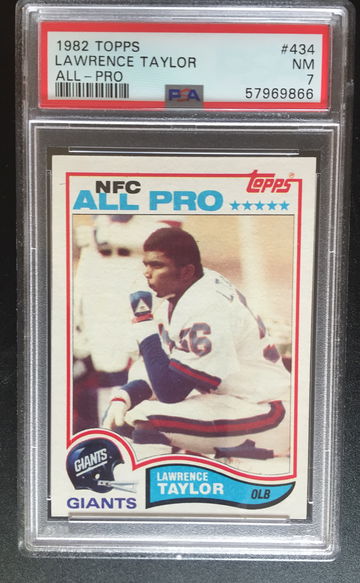 1982 Topps Lawrence Taylor #434 HOF RC PSA-7 NM 