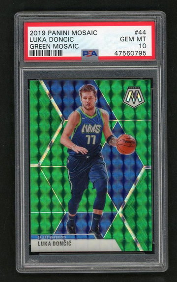 2019 Panini Mosaic Green Mosaic Luka Doncic #44 PSA 10
