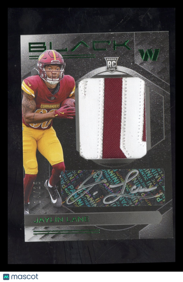 2025 Panini Black Football Jaylin Lane #RKPA-JLE Rookie Patch Auto Emerald /25 Panini Authentic