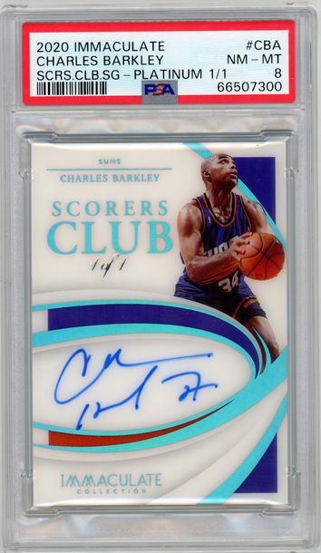 2020 Immaculate Collection Charles Barkley Scorers Club Platinum #'d 1/1 Auto PSA 8 #CBA