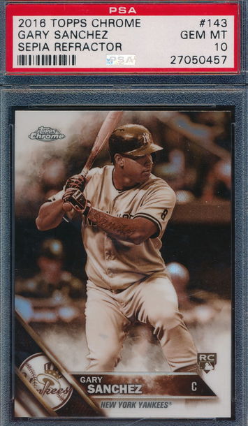 2016 Topps Chrome 143 Sepia Refractor RC PSA 10 GEM MT 0457