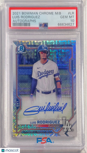 2021 Bowman Chrome Mega Box Autographs Luis Rodriguez #LR PSA 10