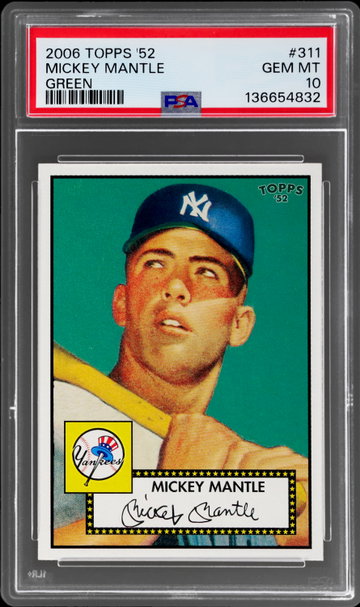 2006 Topps Mickey Mantle '52 Green PSA 10
