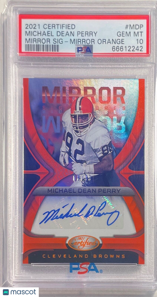 2021 Panini Certified Mirror Signatures Michael Dean Perry #MDP Orange PSA 10