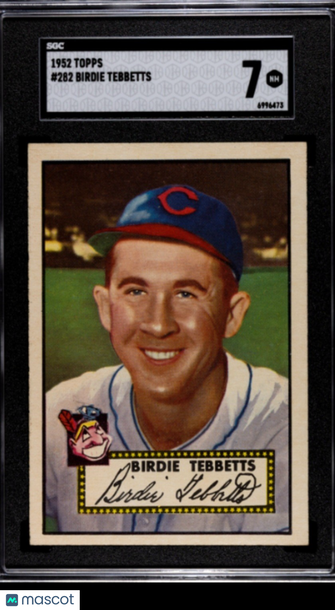 Graded 1952 Topps #282 Birdie Tebbetts Baseball Card SGC 7