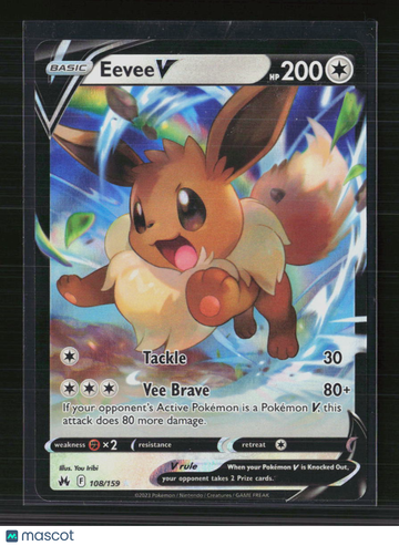 Pokemon 2023 Crown Zenith Eevee V #108/159