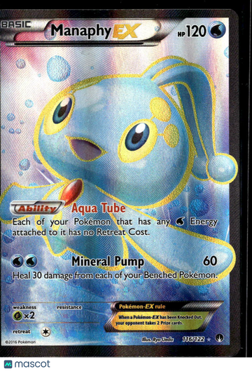 Manaphy EX 2016 BREAKpoint Holo Rare FA #116/122