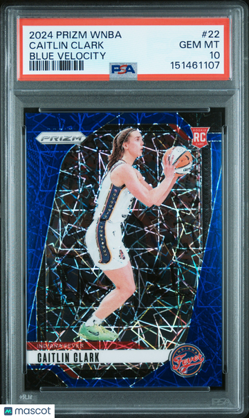 2024 Panini Prizm WNBA Caitlin Clark #22 Blue Velocity PSA 10
